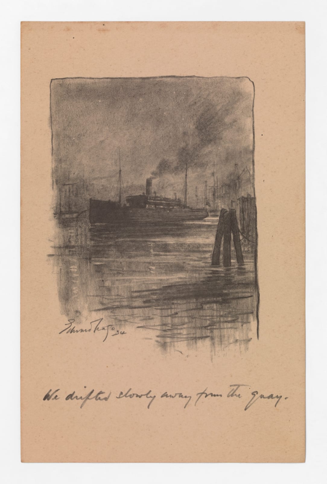 Edward Seago, We drifted slowly away from the quay, 1934