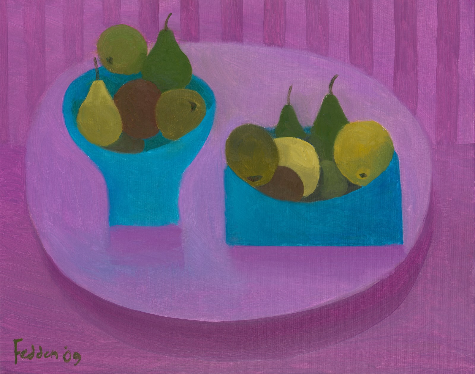 Mary Fedden, Two Blue Bowls, 2009