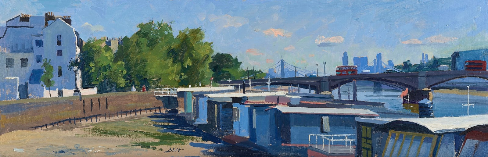 Daisy Sims Hilditch, Chelsea Houseboats by the Battersea Bridge