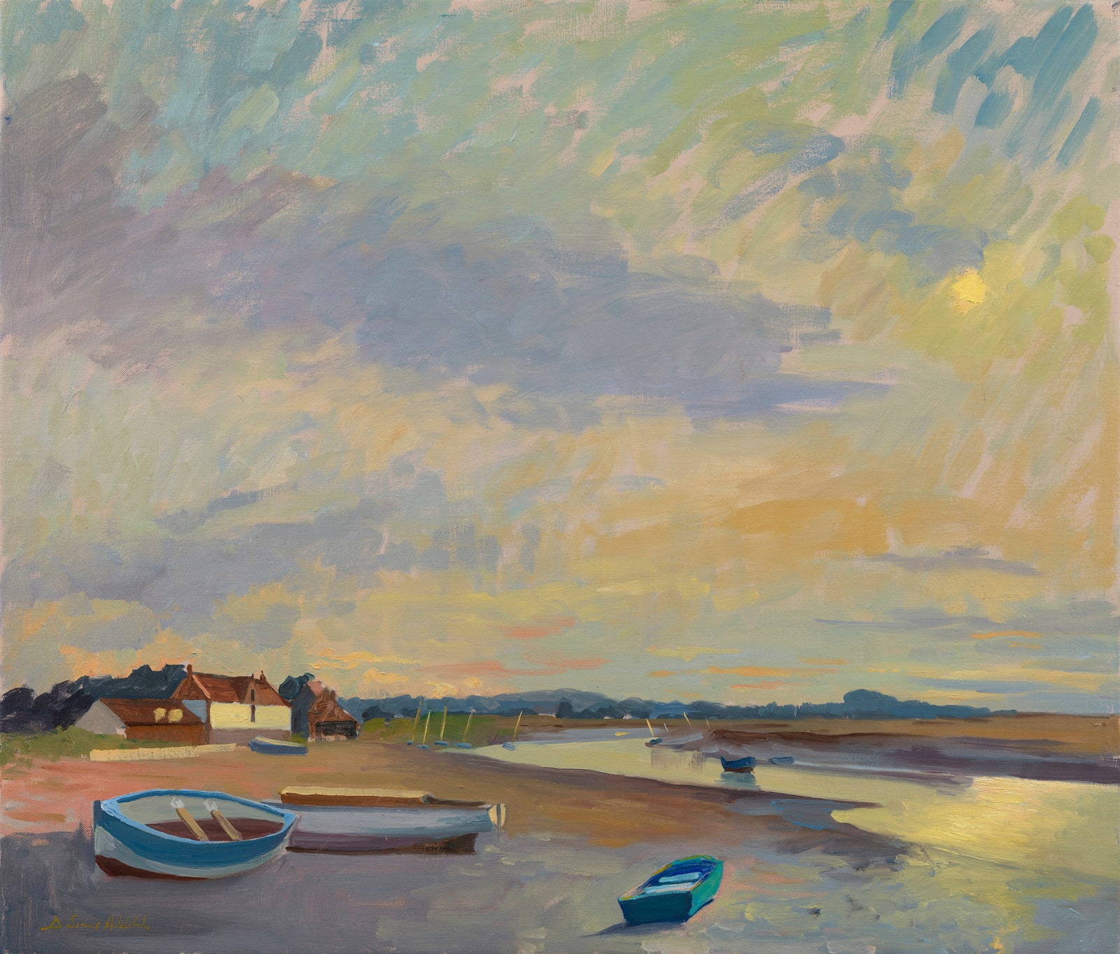 Daisy Sims Hilditch, Golden summer evening at Burnham Overy Staithe