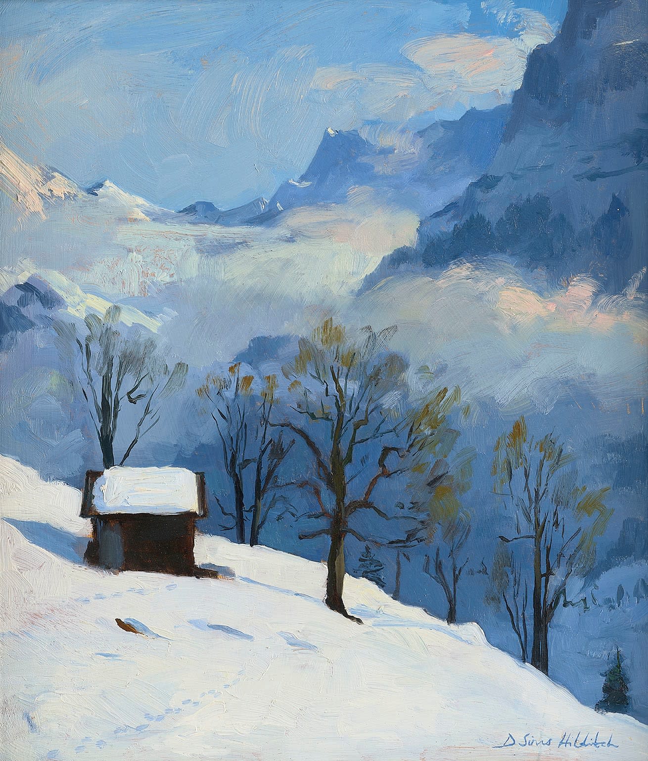 Daisy Sims Hilditch, Cloud in the Valley Towards the Glacier