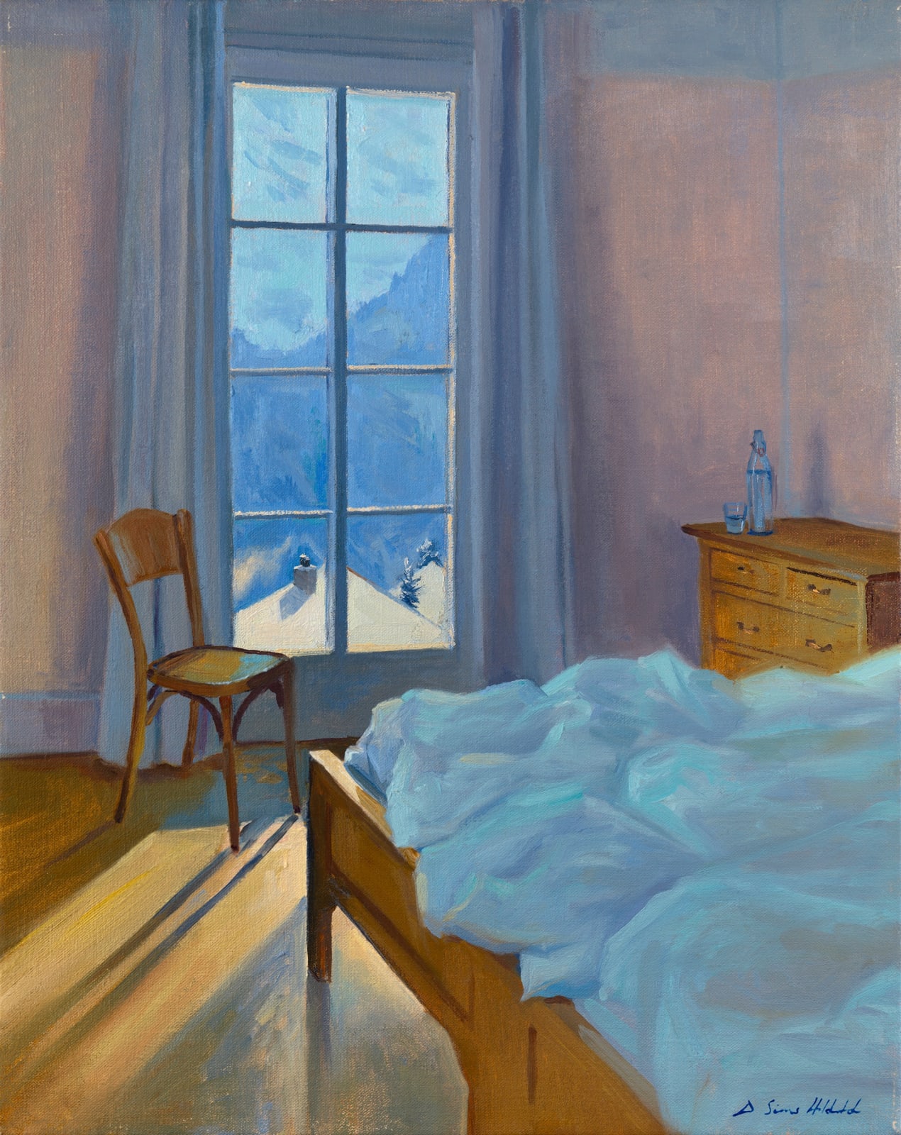 Daisy Sims Hilditch, Morning light - a hotel room, 2023