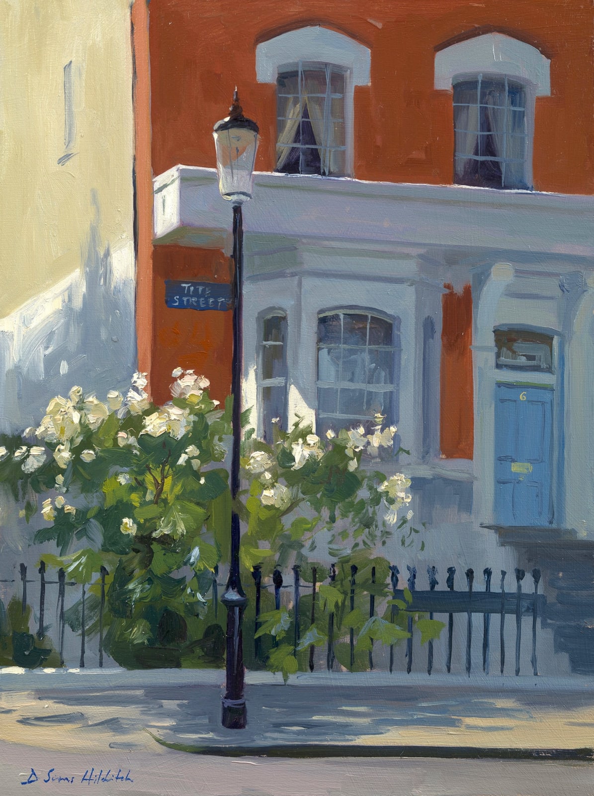 Daisy Sims Hilditch, June afternoon light, roses on Tite Street