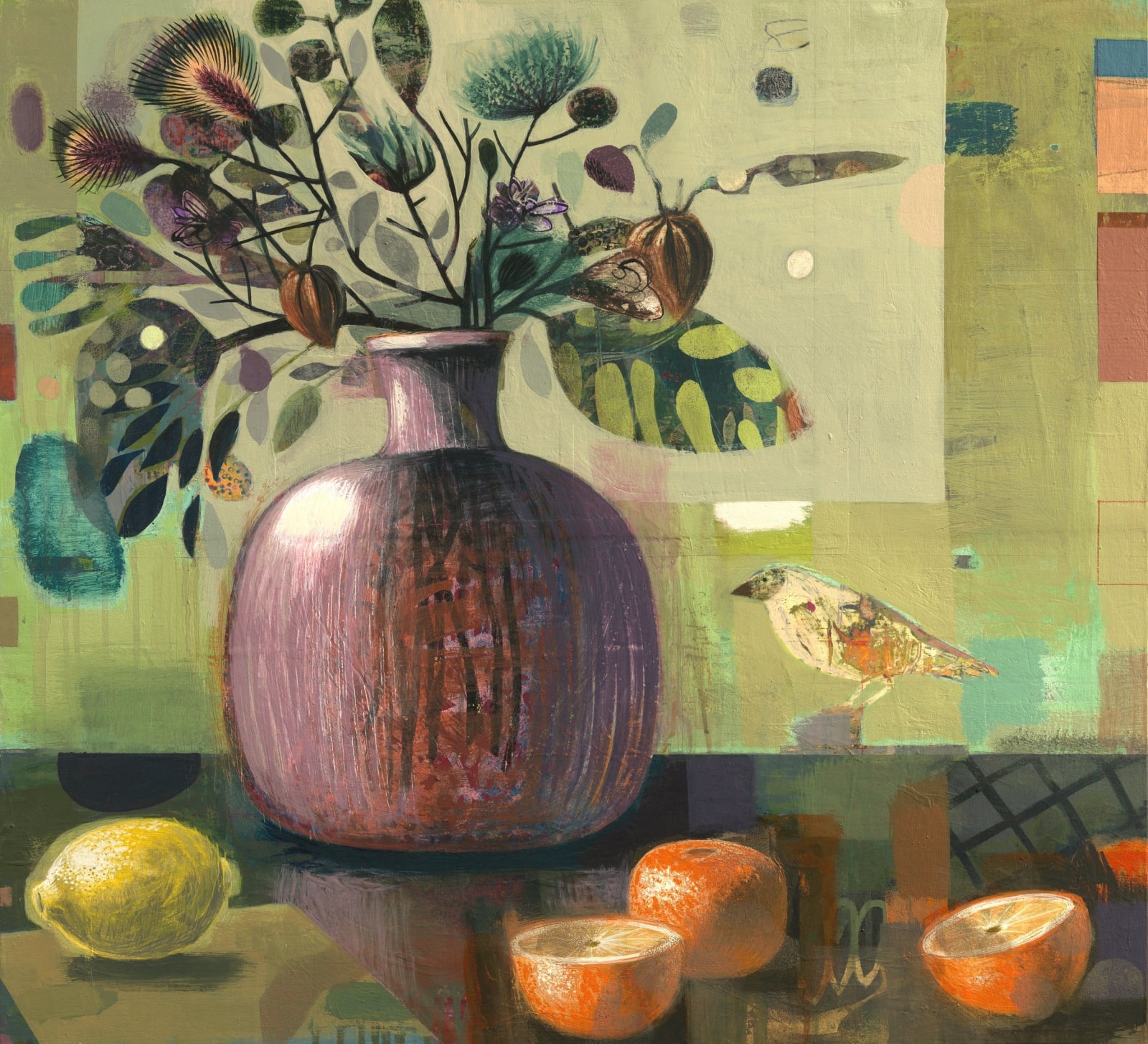 Tom Wood, Still Life with Lemon and Bird, 2024
