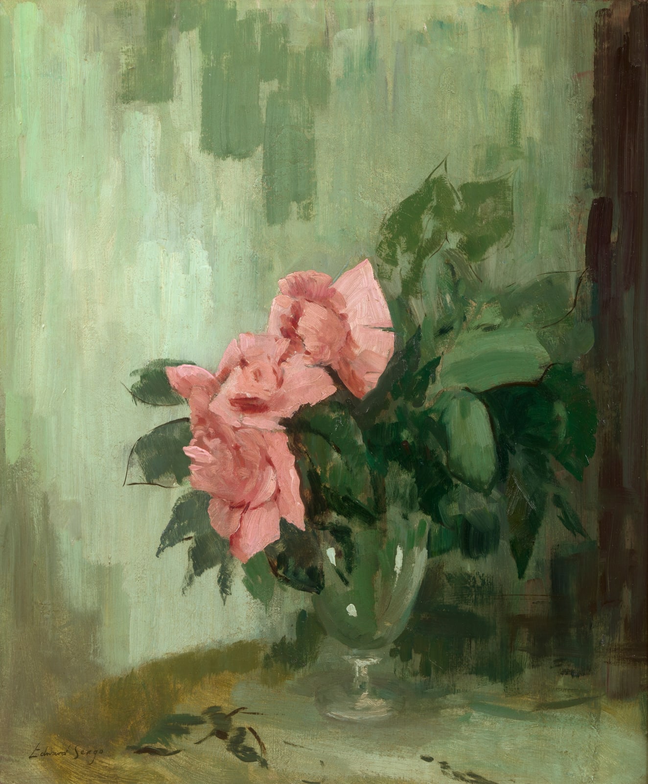 Edward Seago, Still life with roses