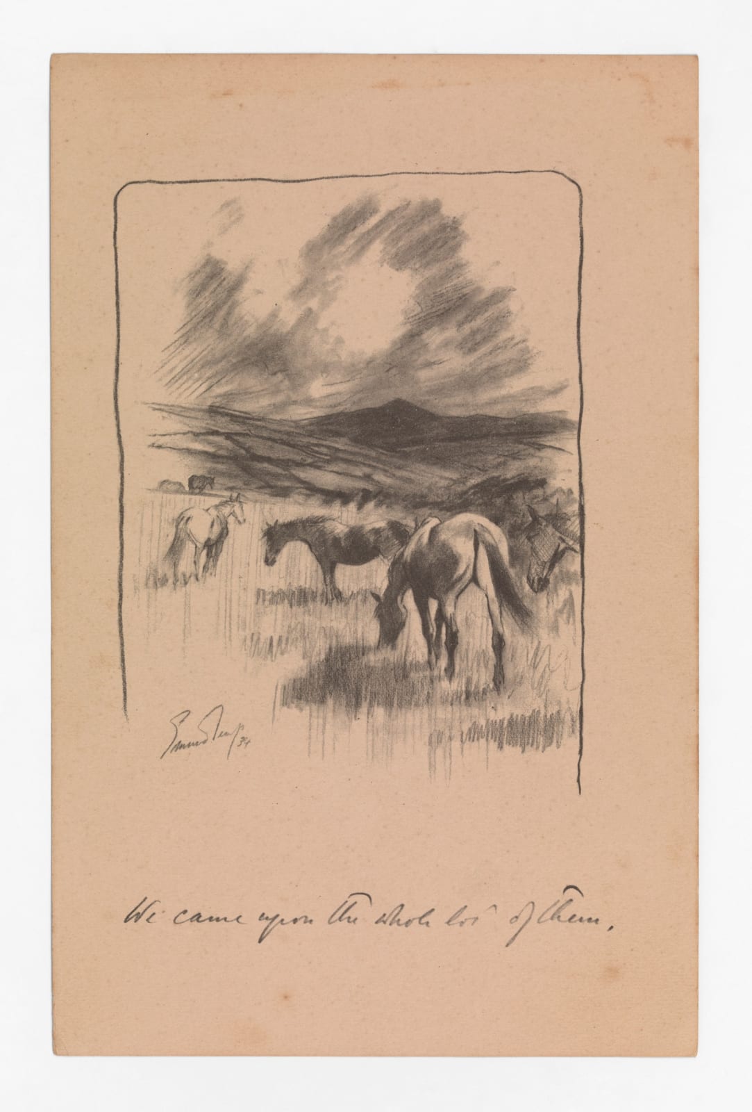 Edward Seago, Horses in a field, 1934