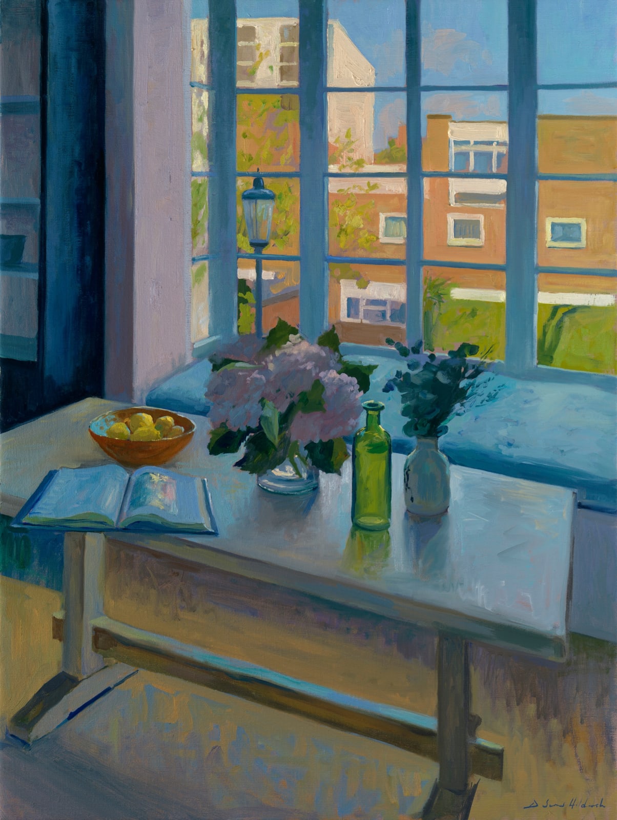 Daisy Sims Hilditch, Hydrangeas on the table, Notting Hill, 2023