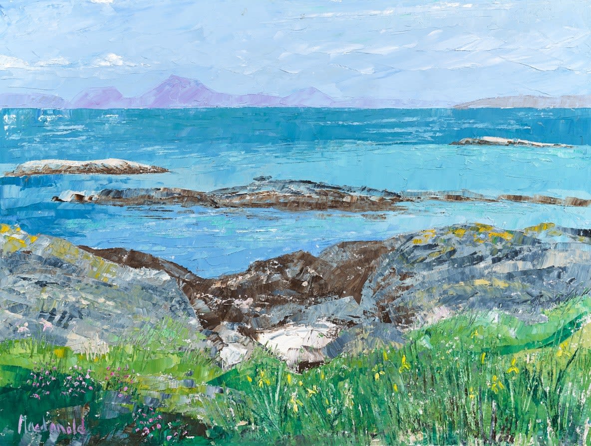 Frances Macdonald, Early Irises & First Seal, Ronachan, 2025