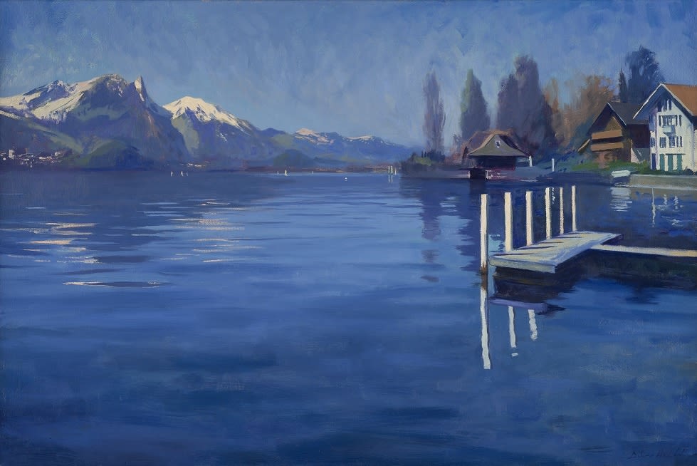 Daisy Sims Hilditch, Spring, Lake Thun Reflections