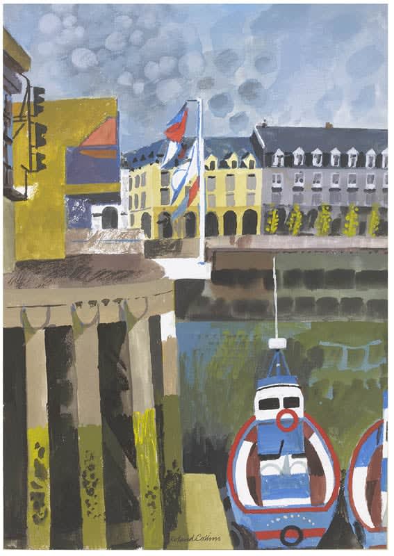 Roland Collins, Dieppe: Les Arcades from the Avant Port