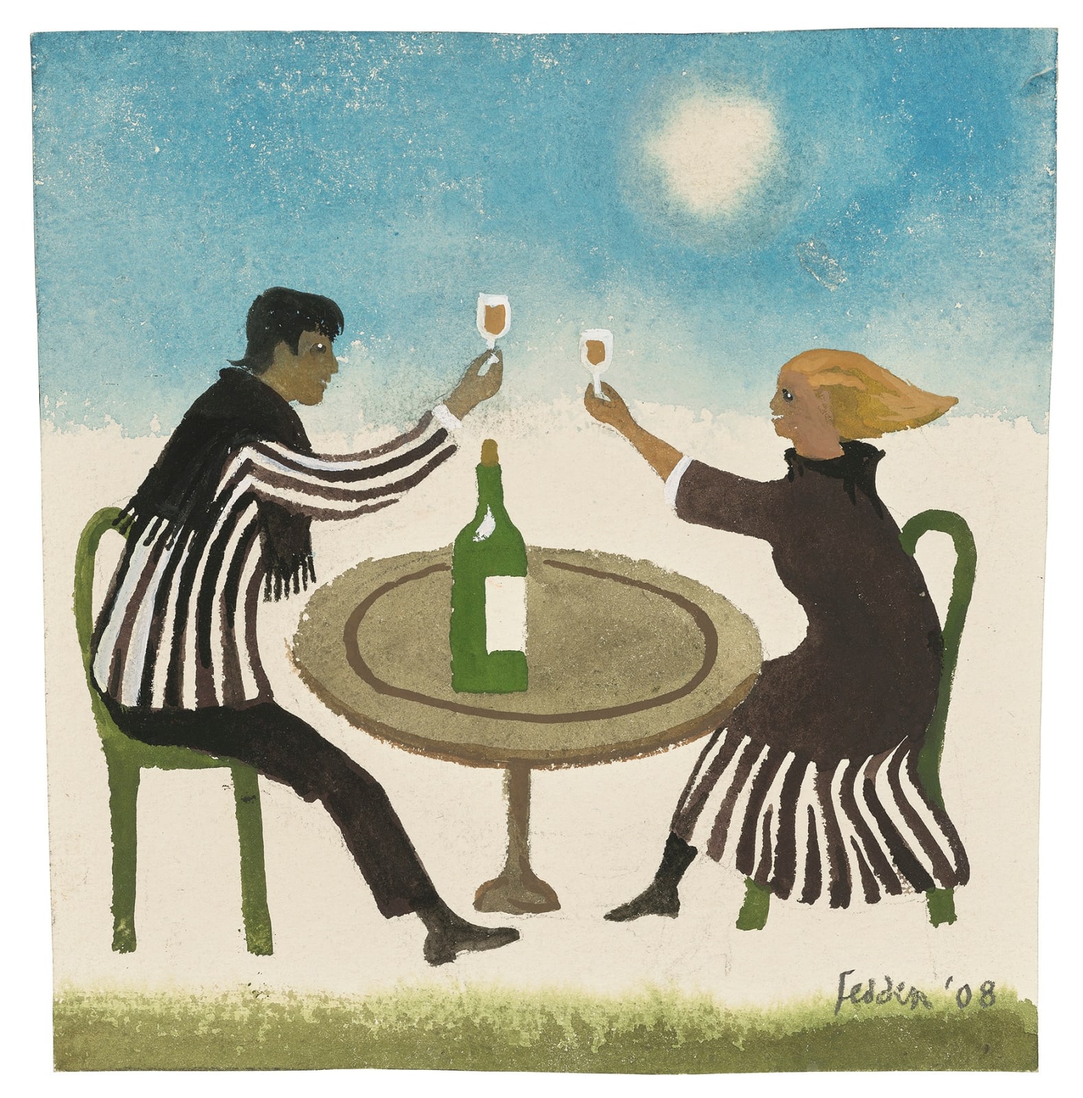 Mary Fedden, The Striped Dress, 2008