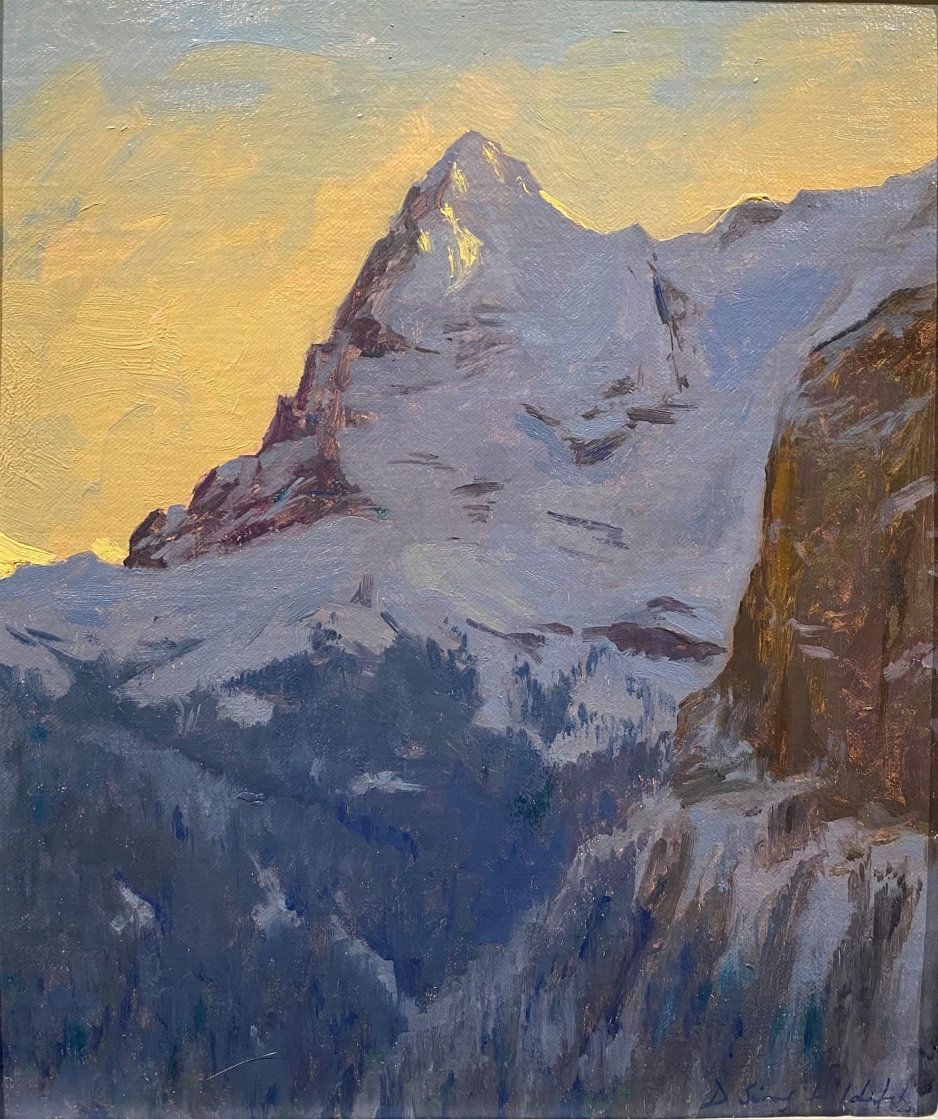 Daisy Sims Hilditch, Early light, The Eiger from Mürren