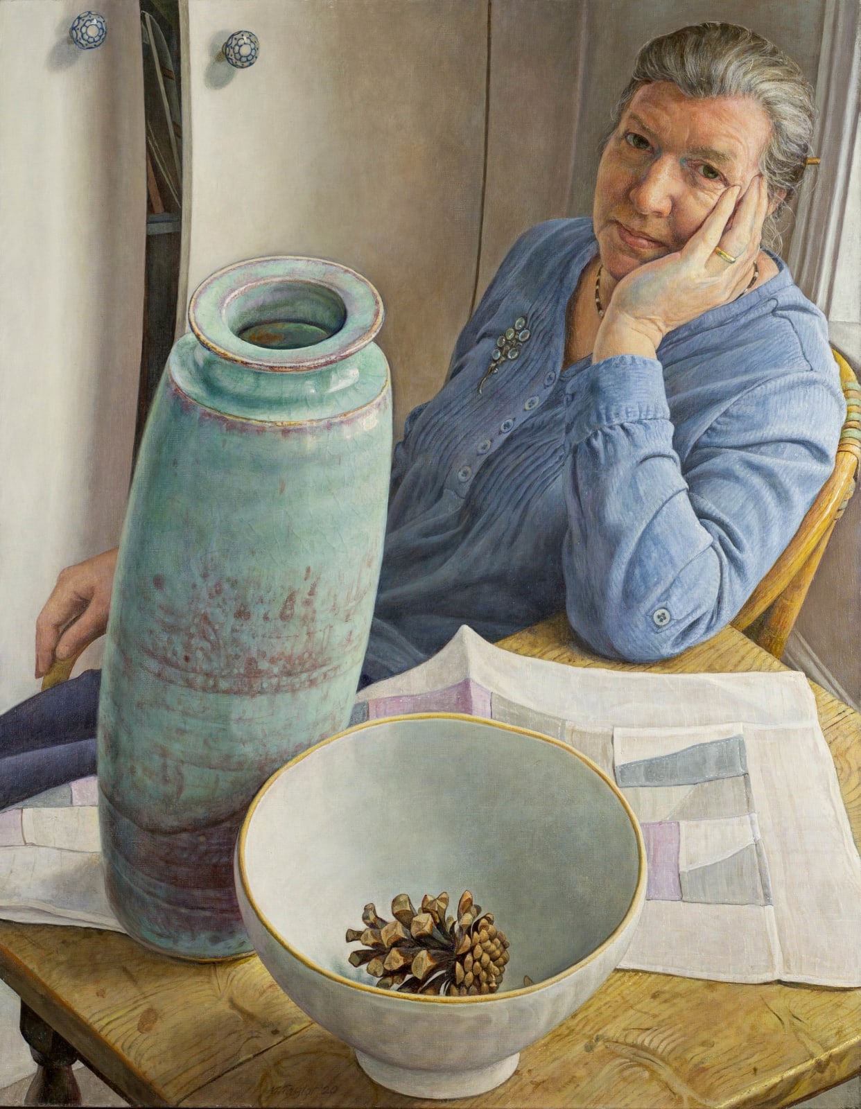 Michael Taylor, Seated Woman with Pine Cone
