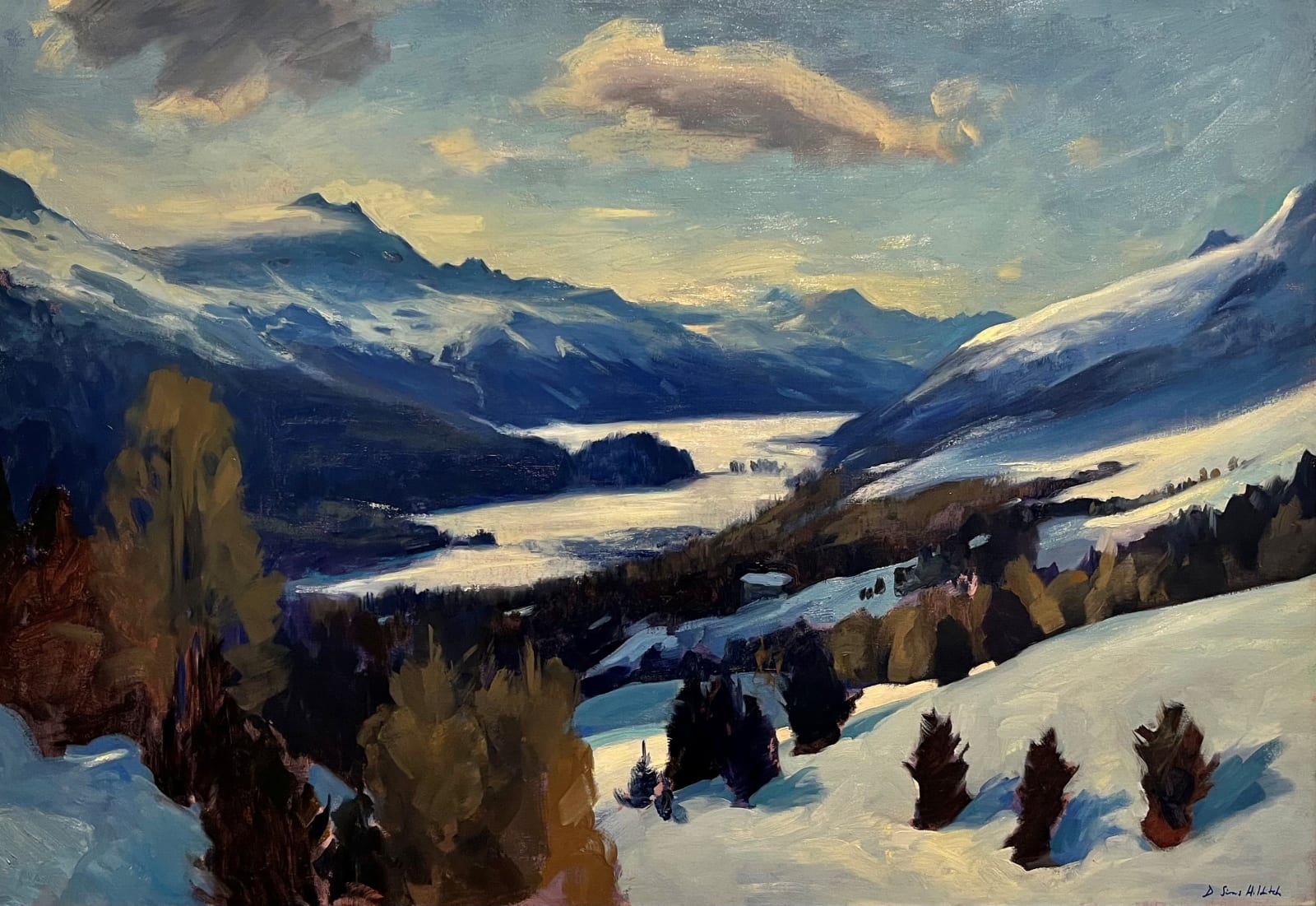 Daisy Sims Hilditch, Snowy peaks towards Silvaplanersee