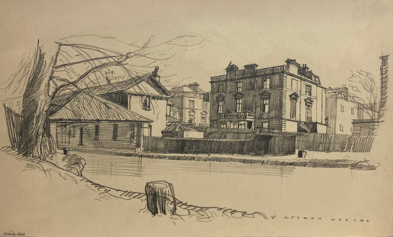 Roland Collins, The Bridge House from the canal, Maida Vale