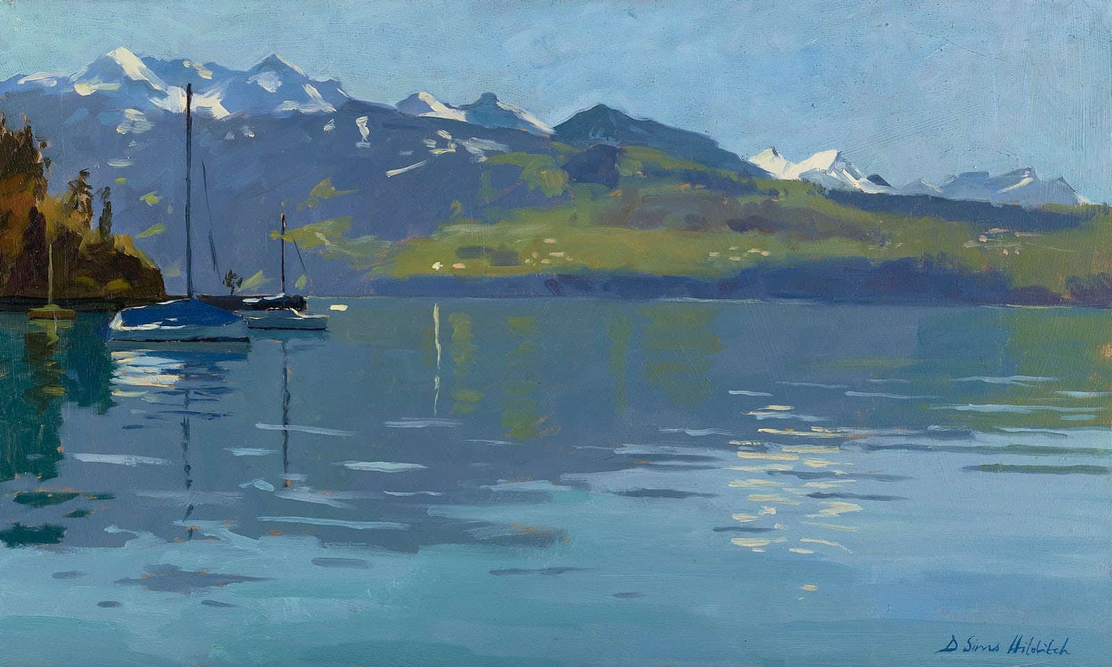 Daisy Sims Hilditch, Thunersee Reflections, Morning Light