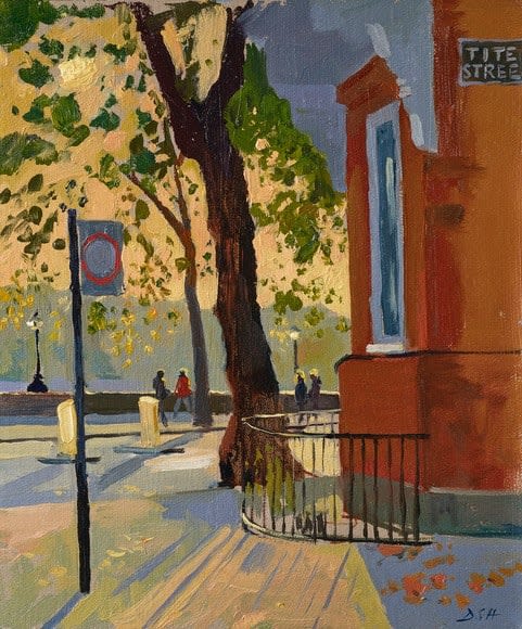 Daisy Sims Hilditch, Autumnal Evening, Tite Street towards the Chelsea Embankment
