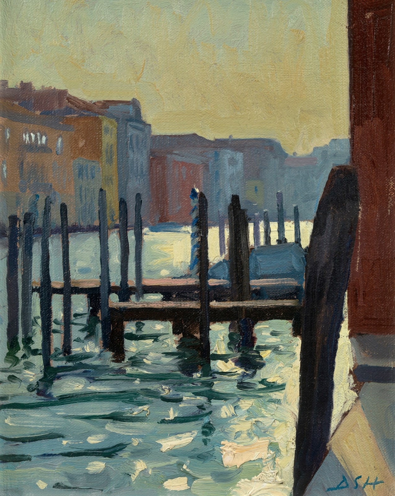Daisy Sims Hilditch, Evening contre jour, the Grand Canal from San Silvestro