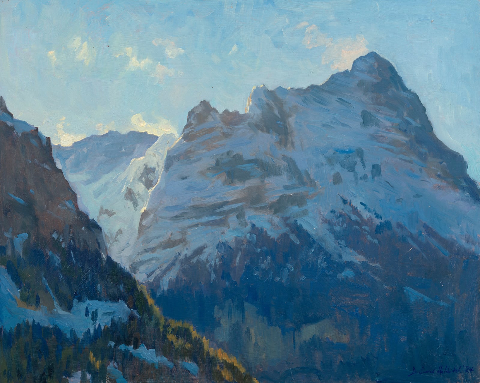 Daisy Sims Hilditch, Towards the Eiger, January morning