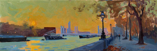 Daisy Sims Hilditch, Autumn Evening on the Embankment