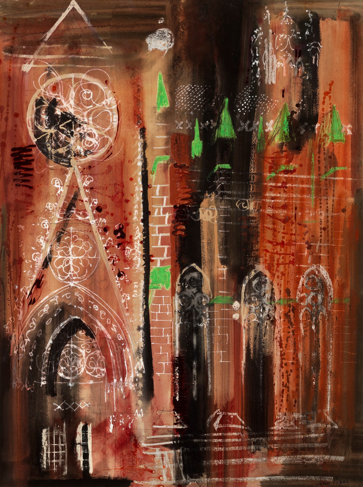 John Piper, Rodez Cathedral, 1970