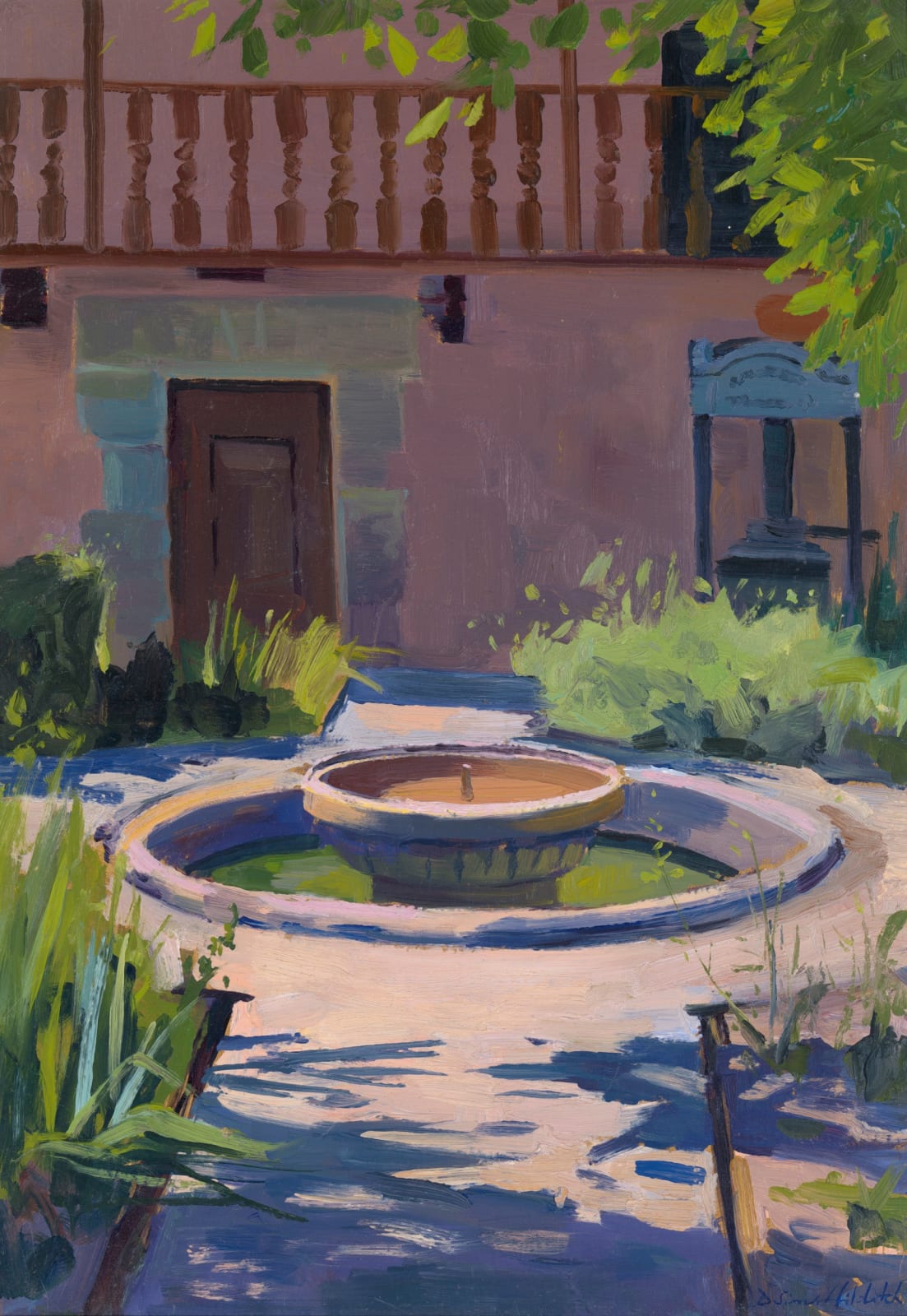 Daisy Sims Hilditch, Afternoon dappled light by the pond, Bellosguardo, 2022