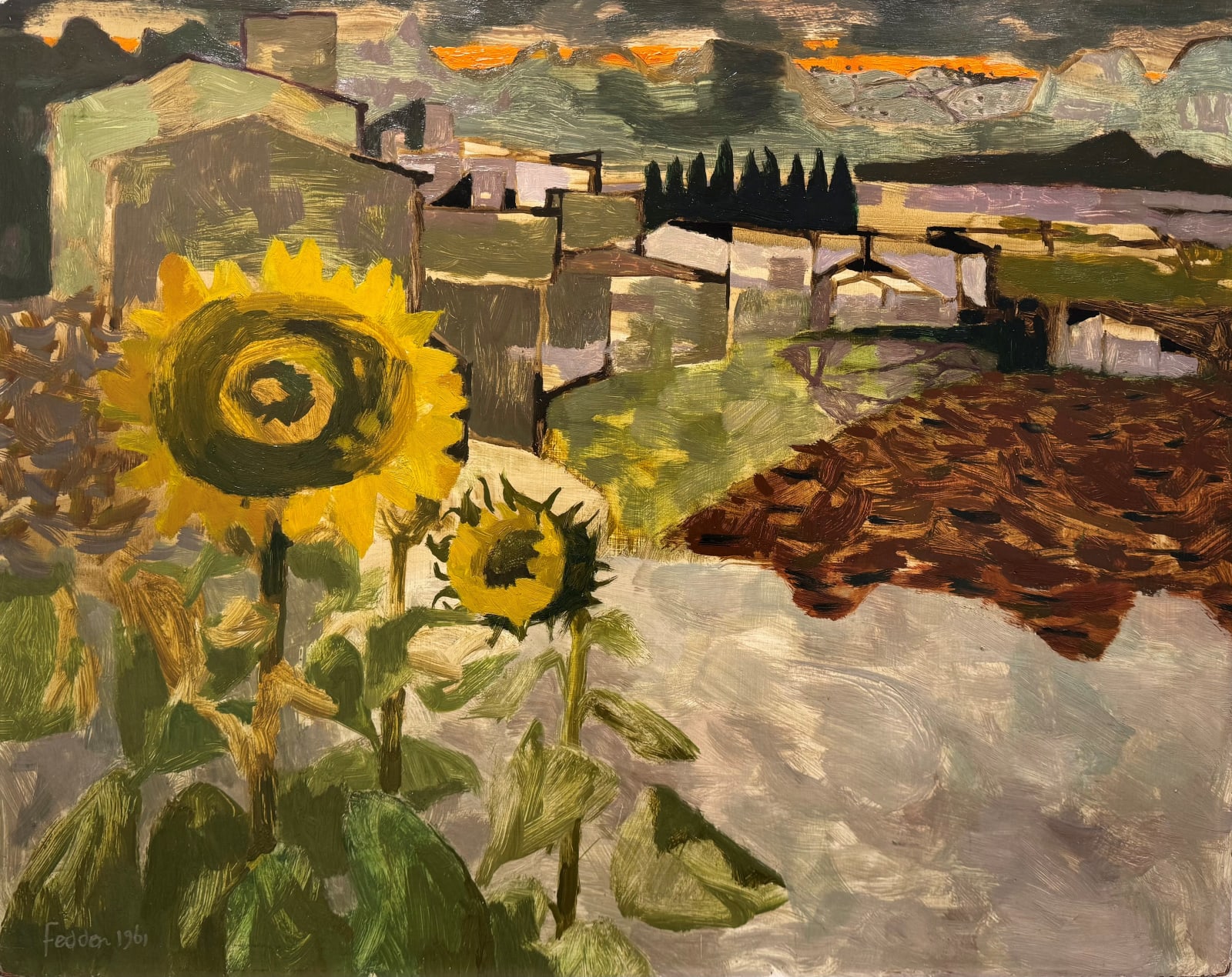 Mary Fedden, Sunset, 1961