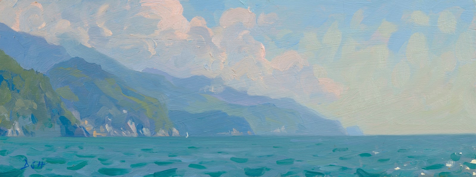 Daisy Sims Hilditch, Hazy light, cliffs off Monterosso