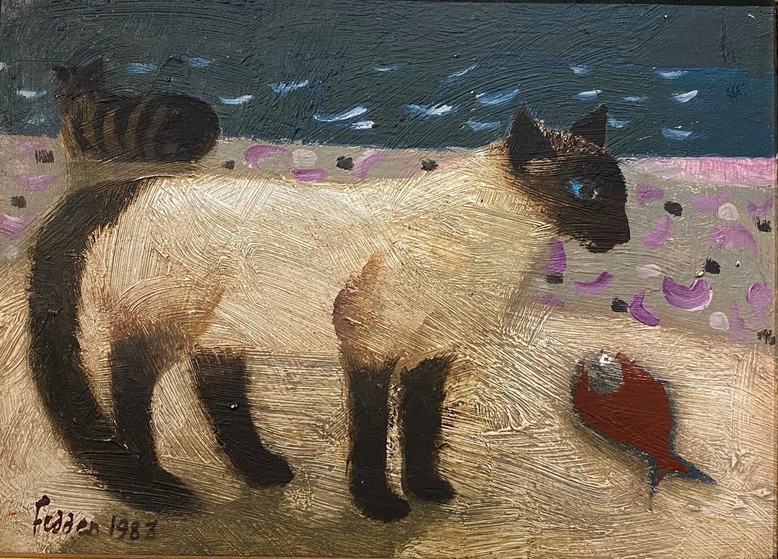 Mary Fedden, Cats and fish, 1988