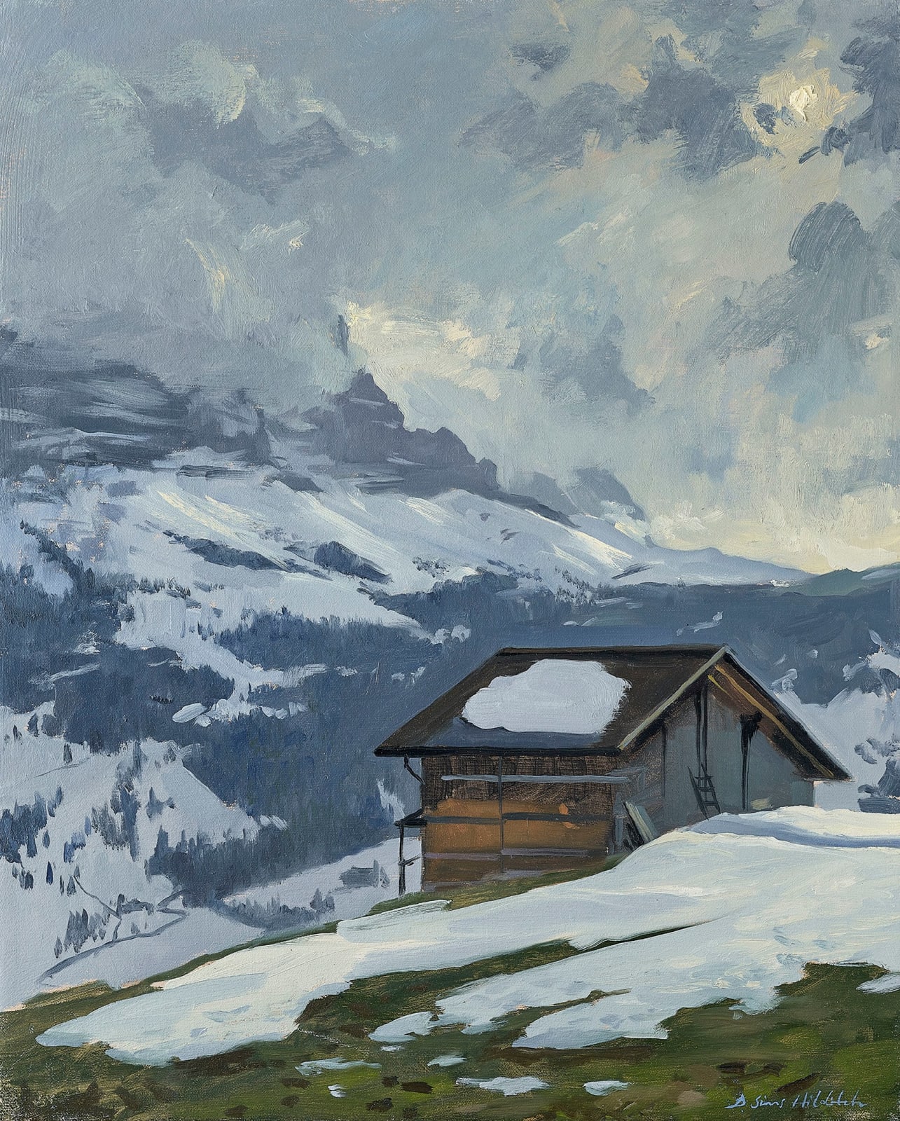 Daisy Sims Hilditch, The Eiger North Face Under Cloud, Alberts Farm