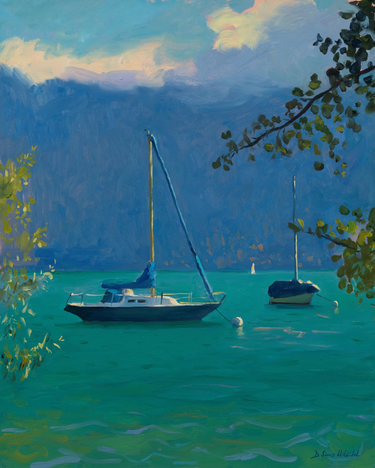 Daisy Sims Hilditch, Summer afternoon, boats on Lake Thun