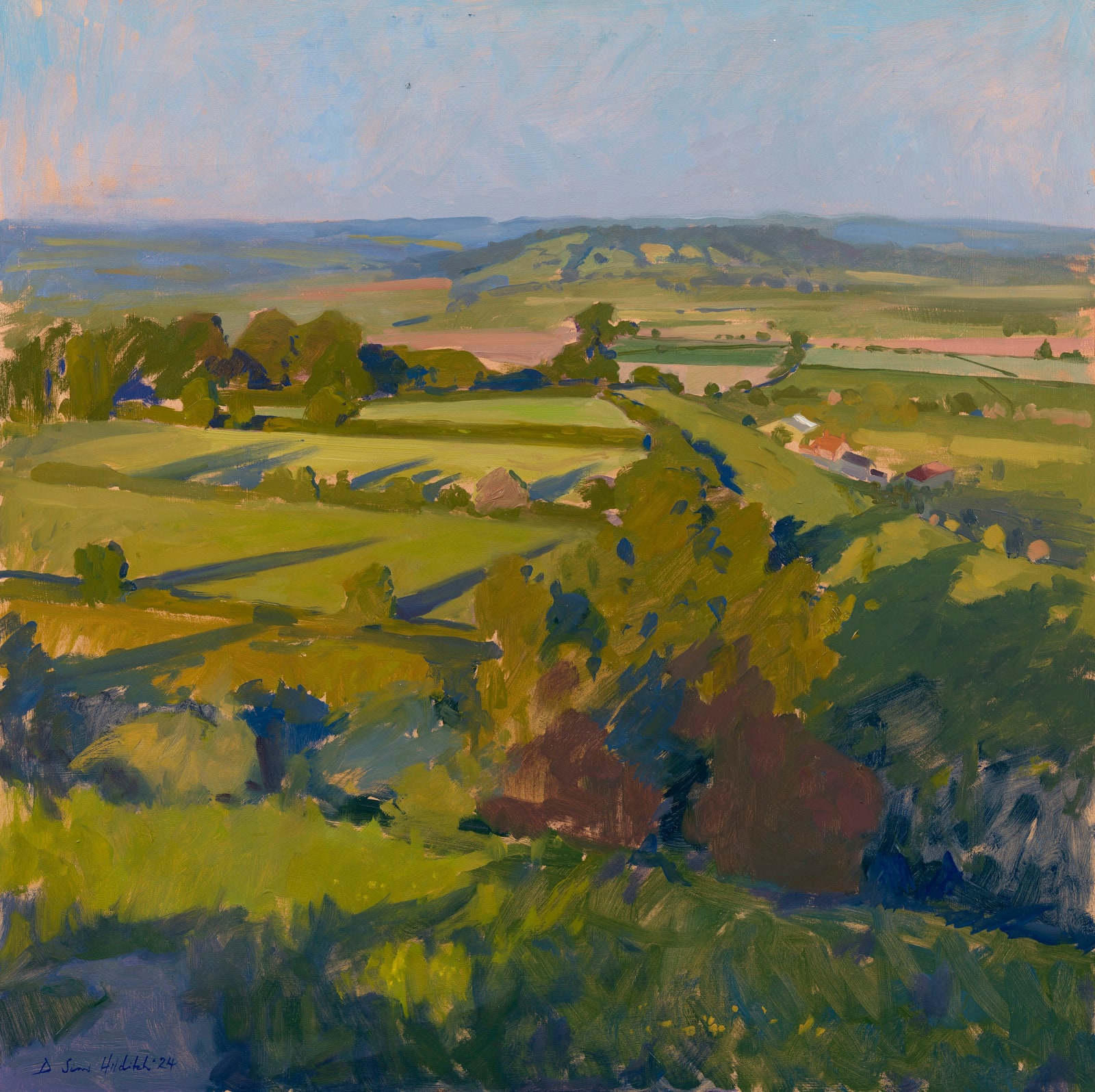 Daisy Sims Hilditch, Late summer evening, view from Glastonbury Tor