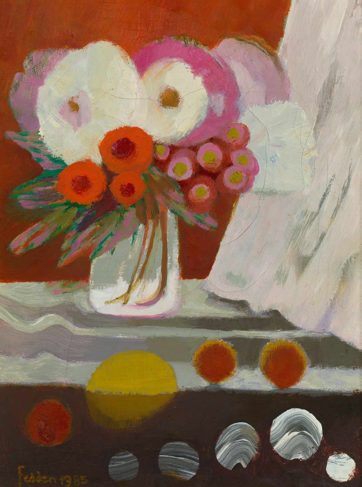 Mary Fedden, Still life with flowers, 1985