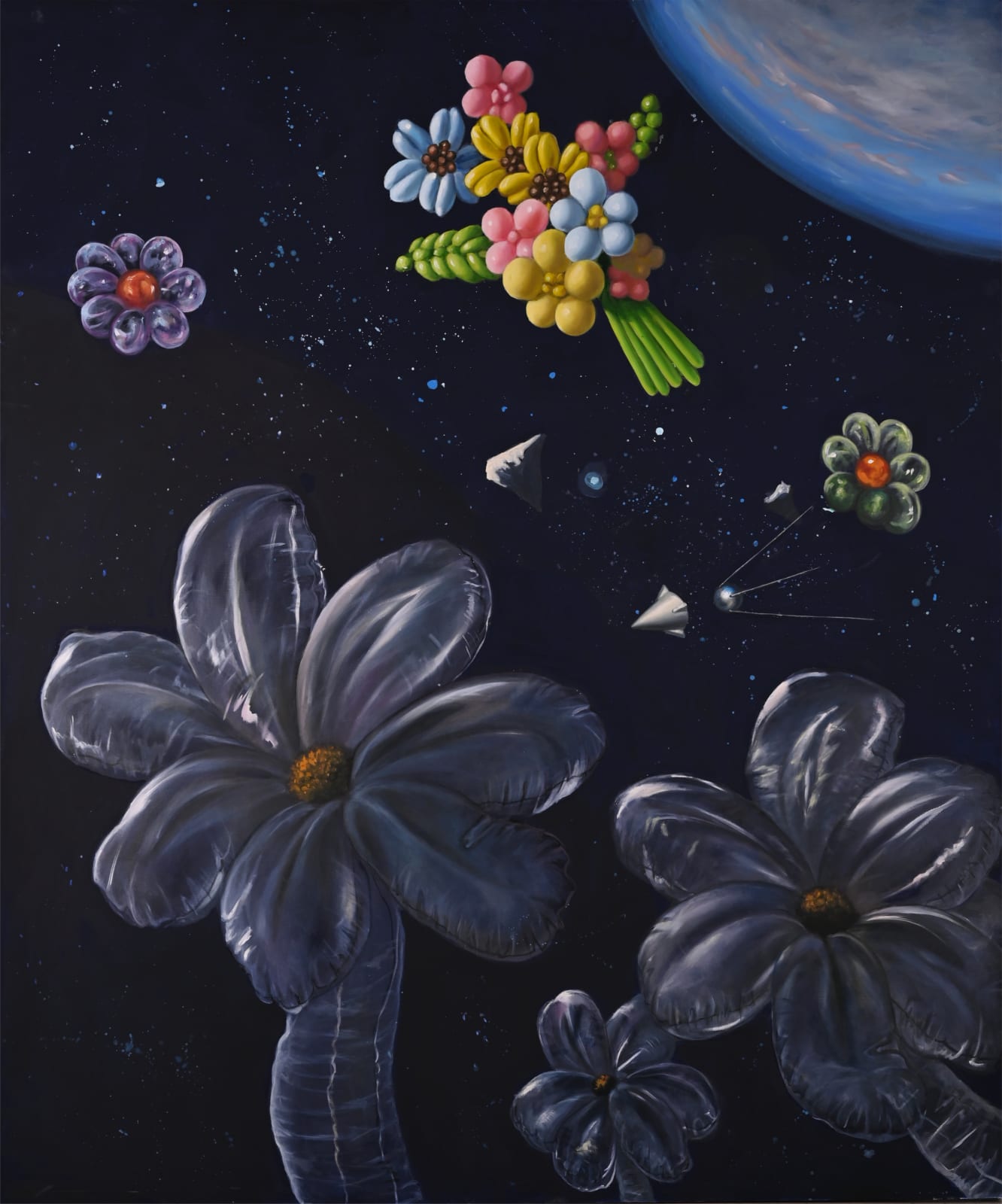 Julia Curylo, Flowers and *K71PS in space, 2024