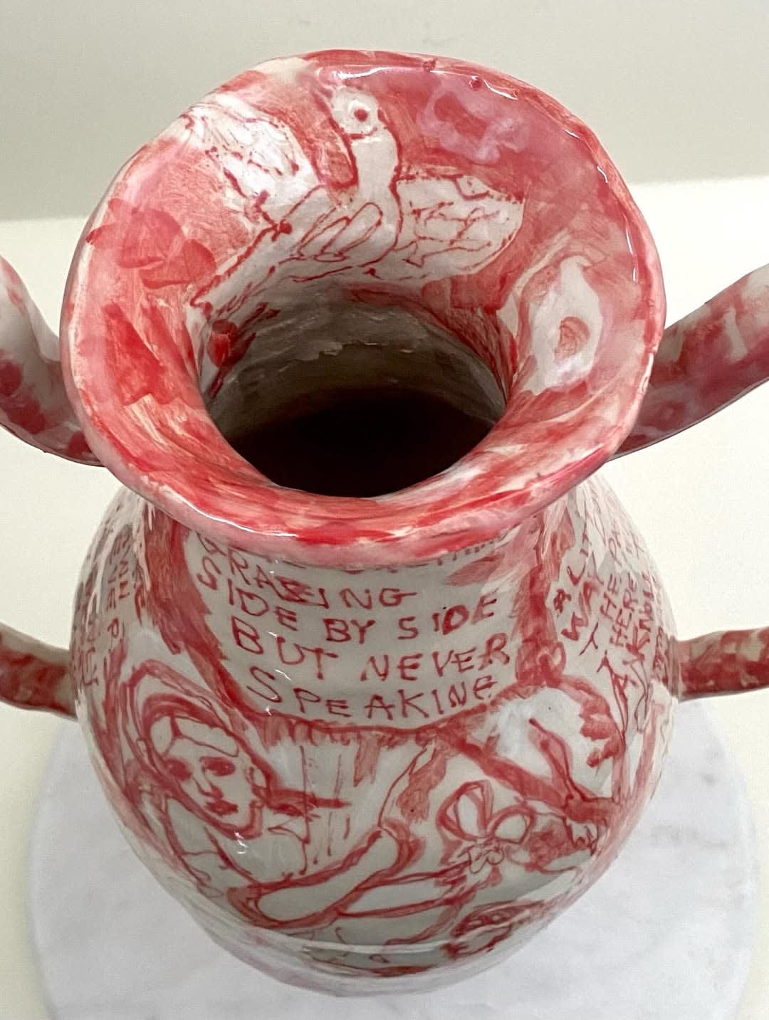 Oska Lappin, 'Toile De Jouy' On Clay With Words From Animal Farm, 2025