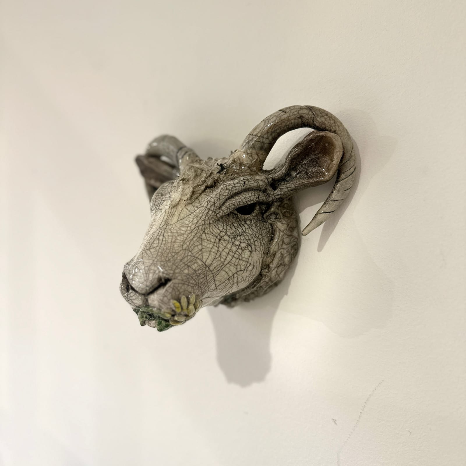 R & B Ceramics, Sheep Head with Flower, 2025