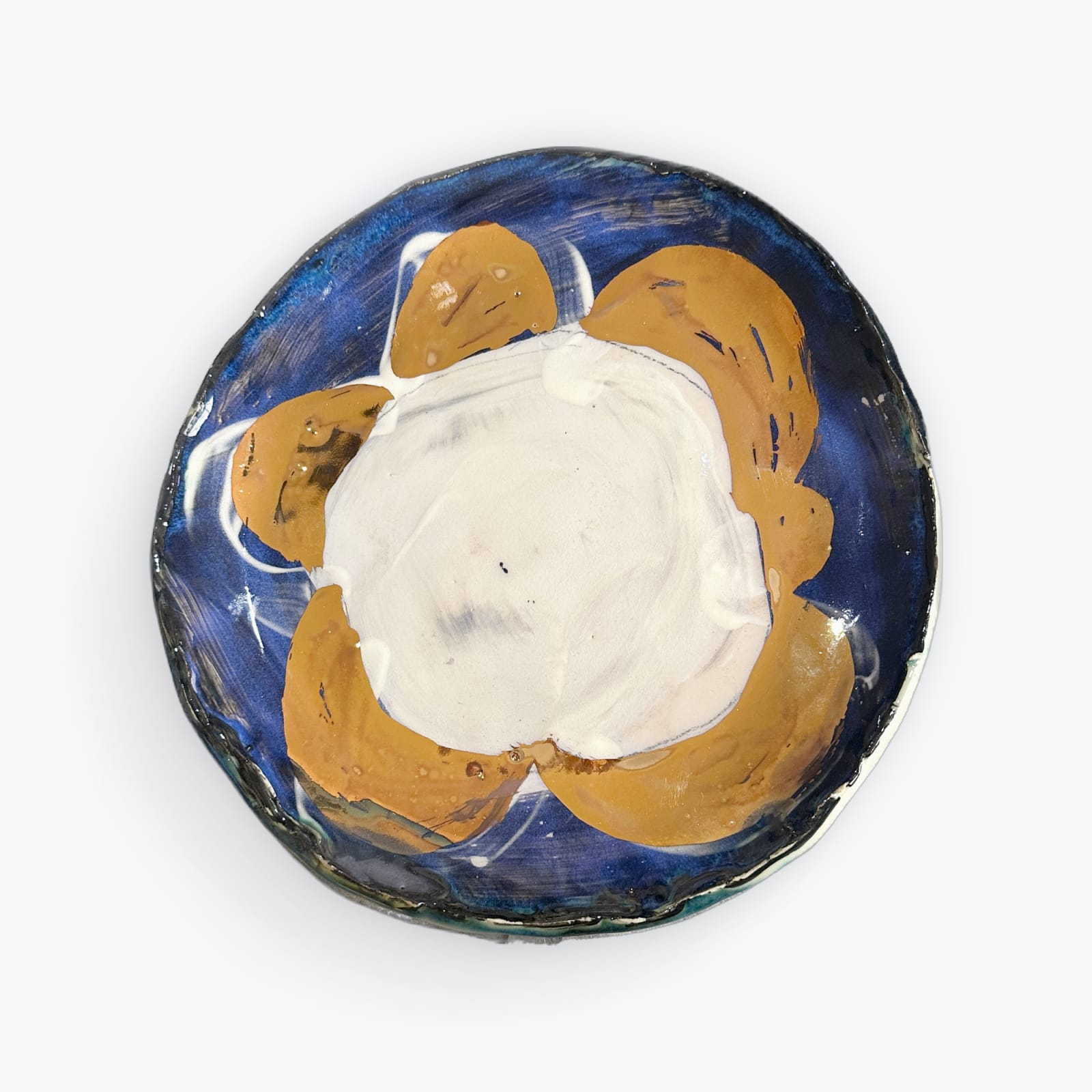 Louise Kaye, Small Blue and Gold Daisy Plate, 2025