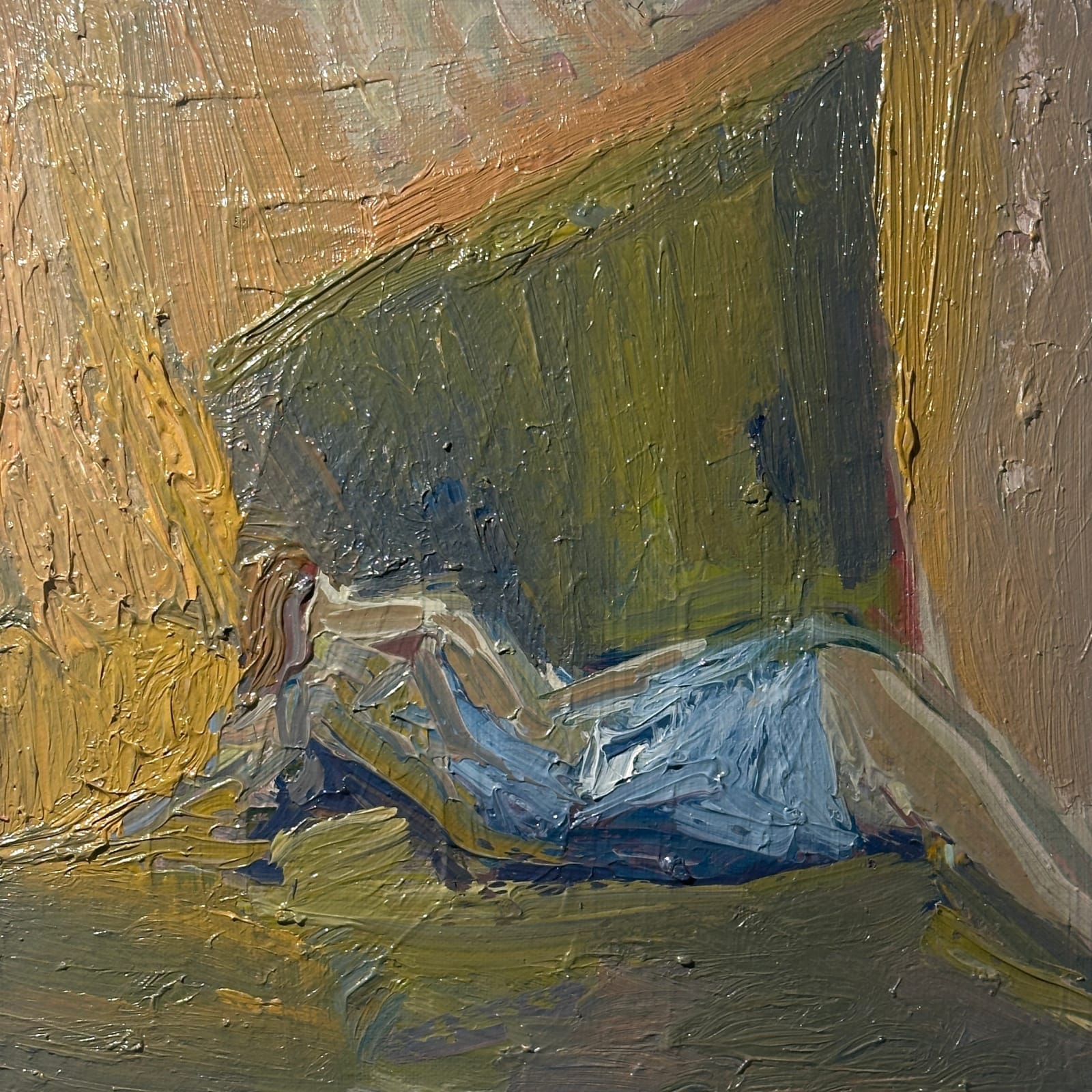 Francesca Owen, Resting in a Blue Dress, 2025