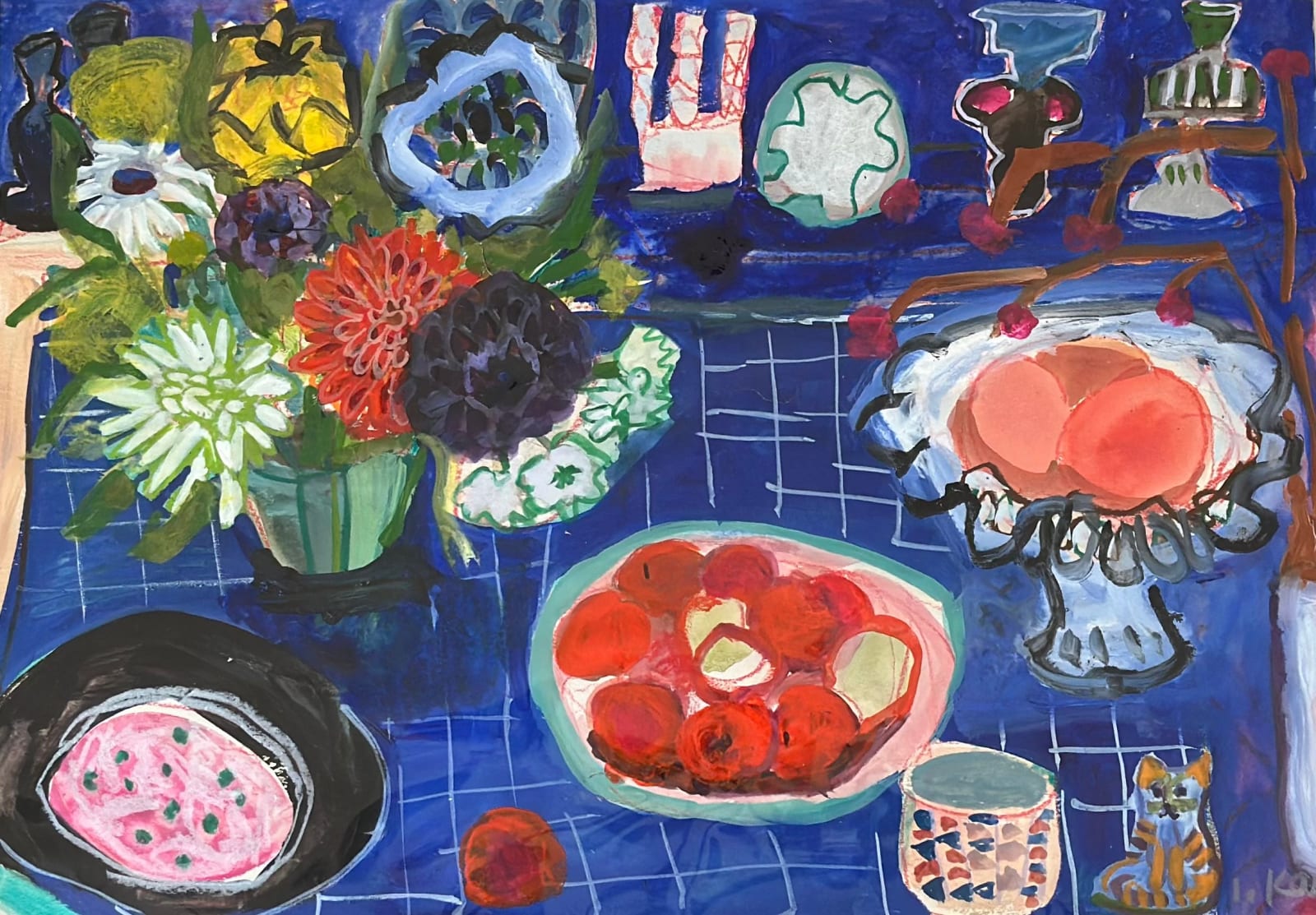 Louise Kaye, Blue Tablescape, 2025