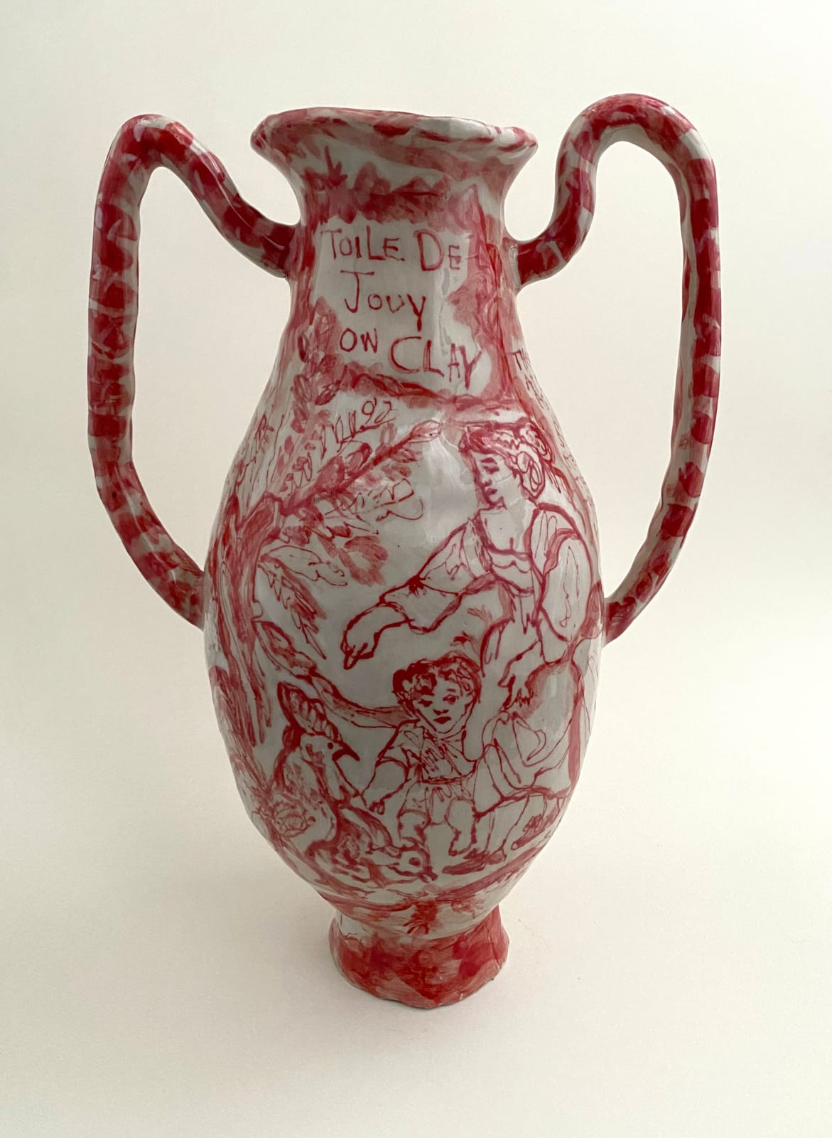 Oska Lappin, 'Toile De Jouy' On Clay With Words From Animal Farm, 2025