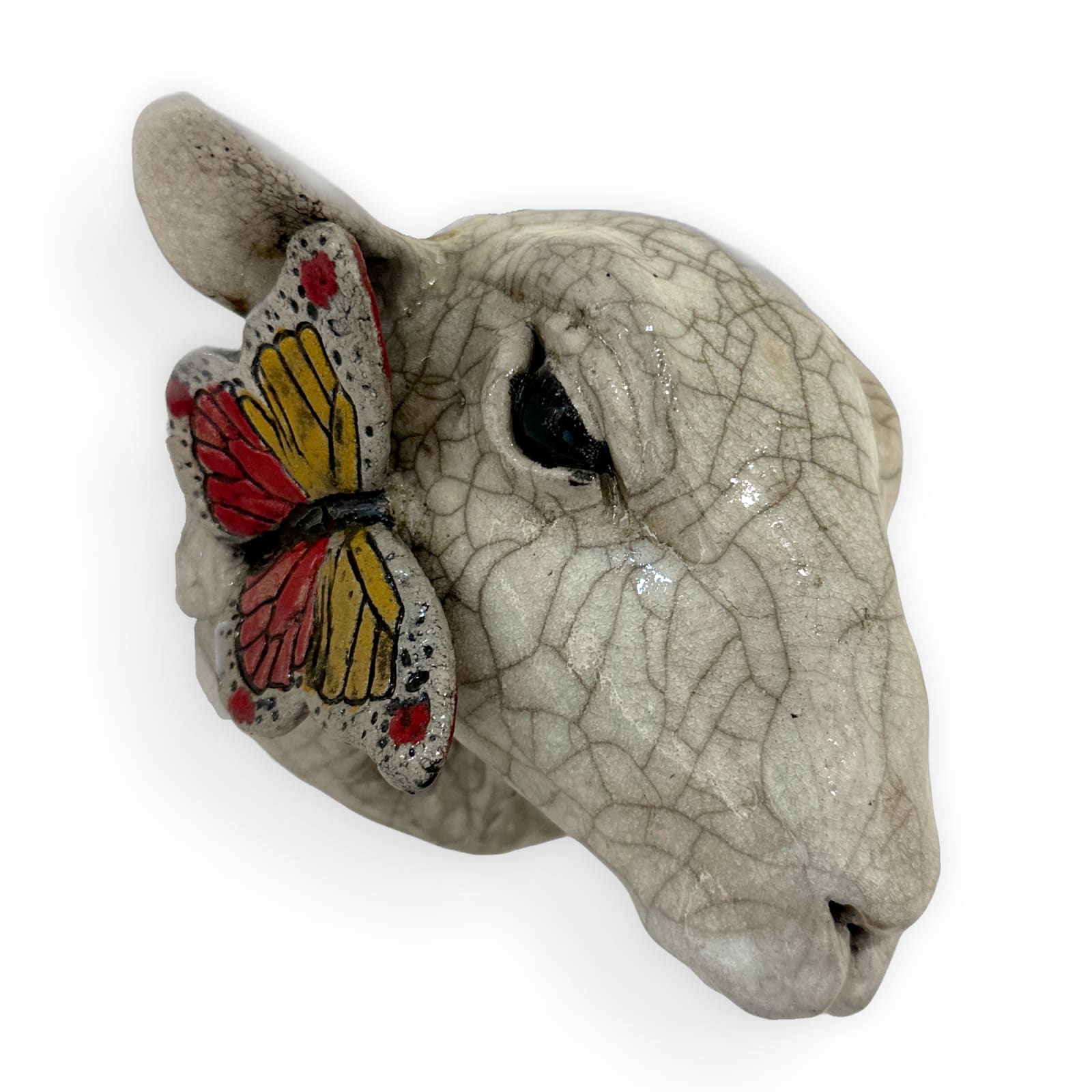 R & B Ceramics, Sheep Head with Butterfly , 2025