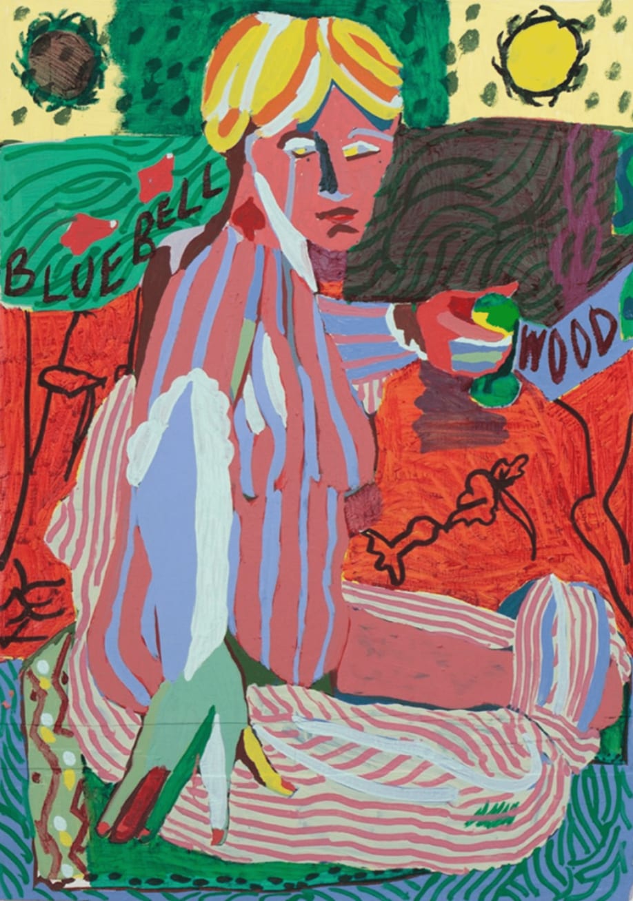 Ed Burkes, Seated Figure on Red