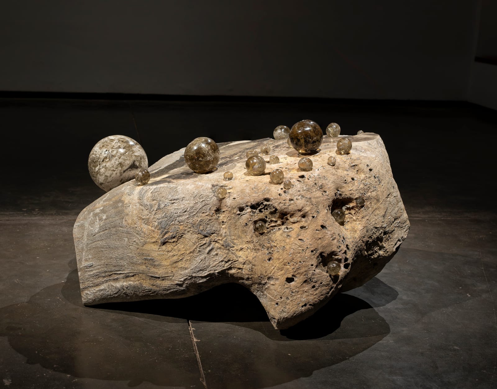 Neha Choksi, Release imperfect from every pore. Suspire: hold. Held within. Strike off every dust breath. Force each exhalation in sync., 2023-2024