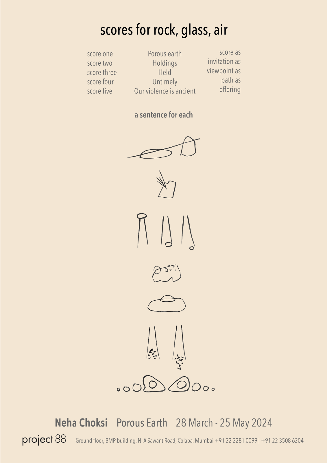 Neha Choksi, Porous Earth Scores, 2024