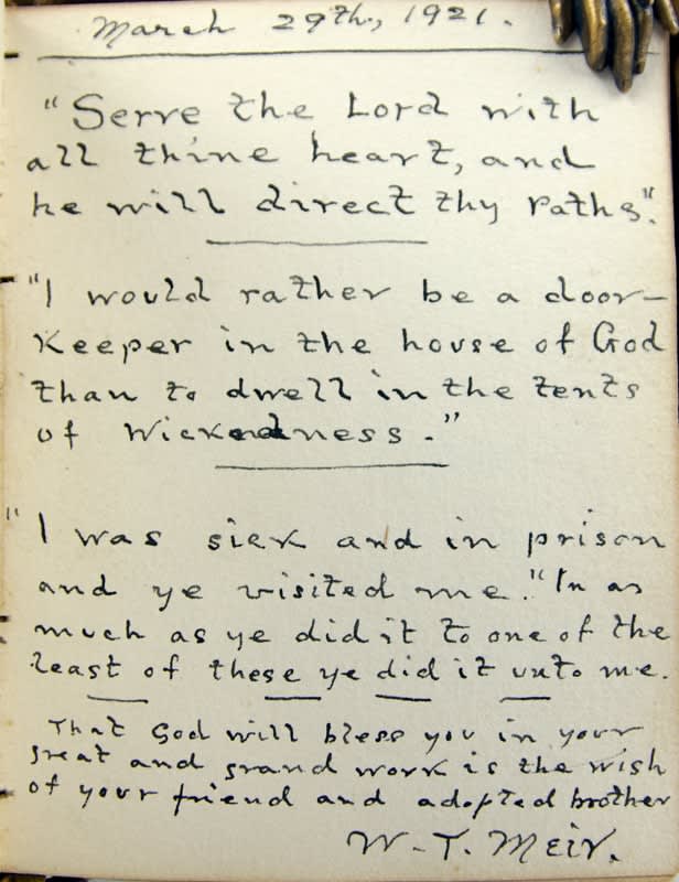 Roycrofters Autograph Book. Hand-written text page
