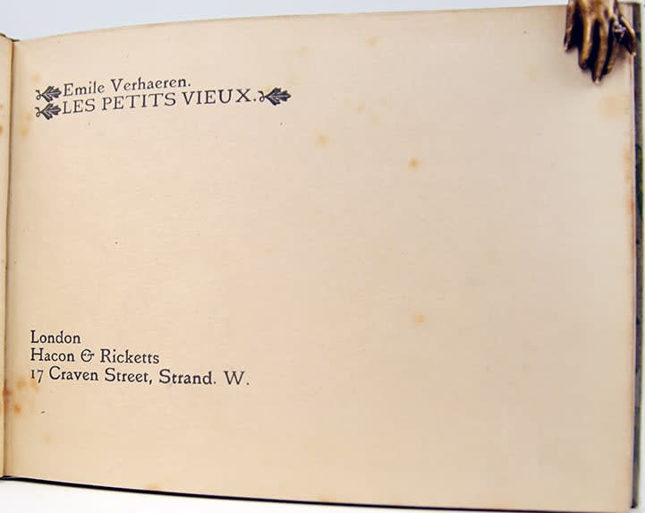 Les Petits Vieux by Emile Verhaeren. Title page