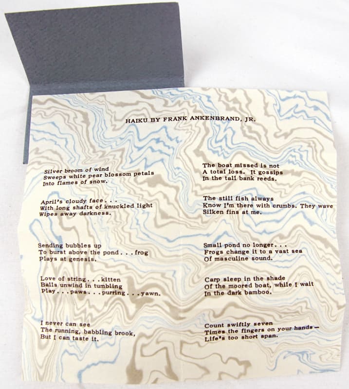 Haiku Broadsides. Open broadside