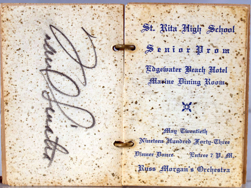 Dance card signed by Frank Sinatra and Russ Morgan. Title page and signature.