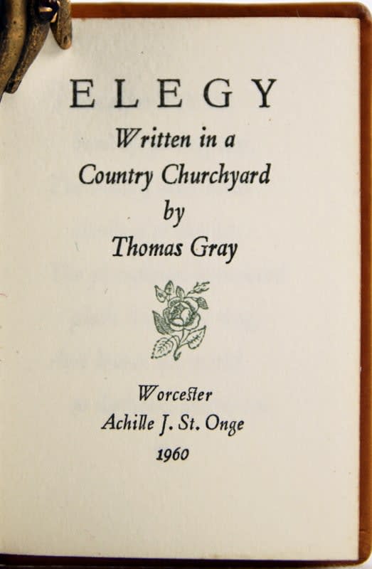 Gray's Elegy. Written in a Country Churchyard. Title page