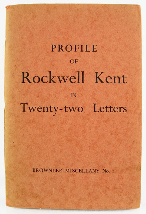 Profile of Rockwell Kent in Twenty-Two Letters edited by A.C. Ripley. Front cover.